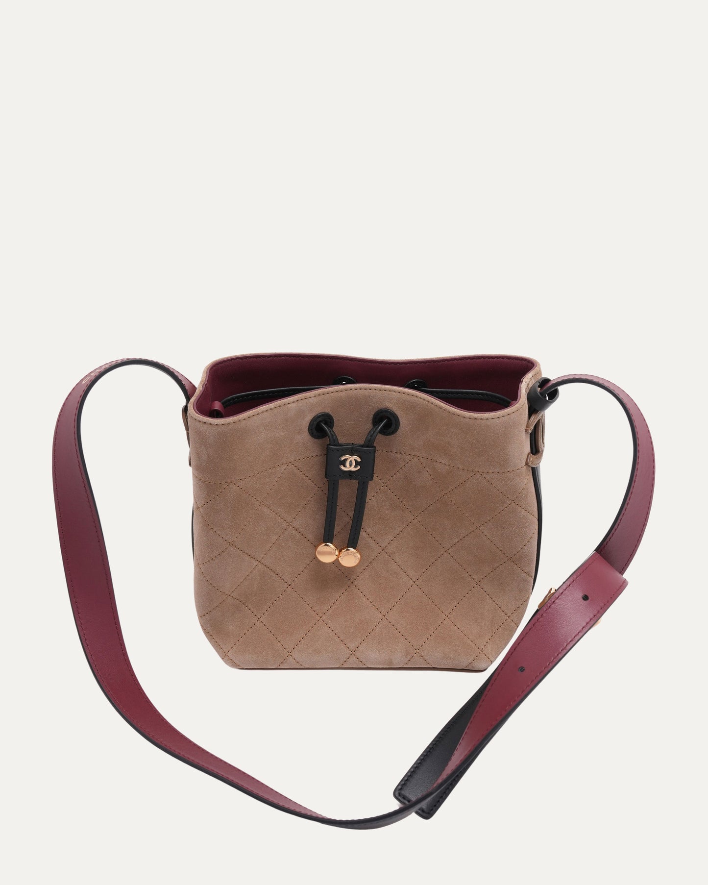 Quilted Suede Bucket Bag