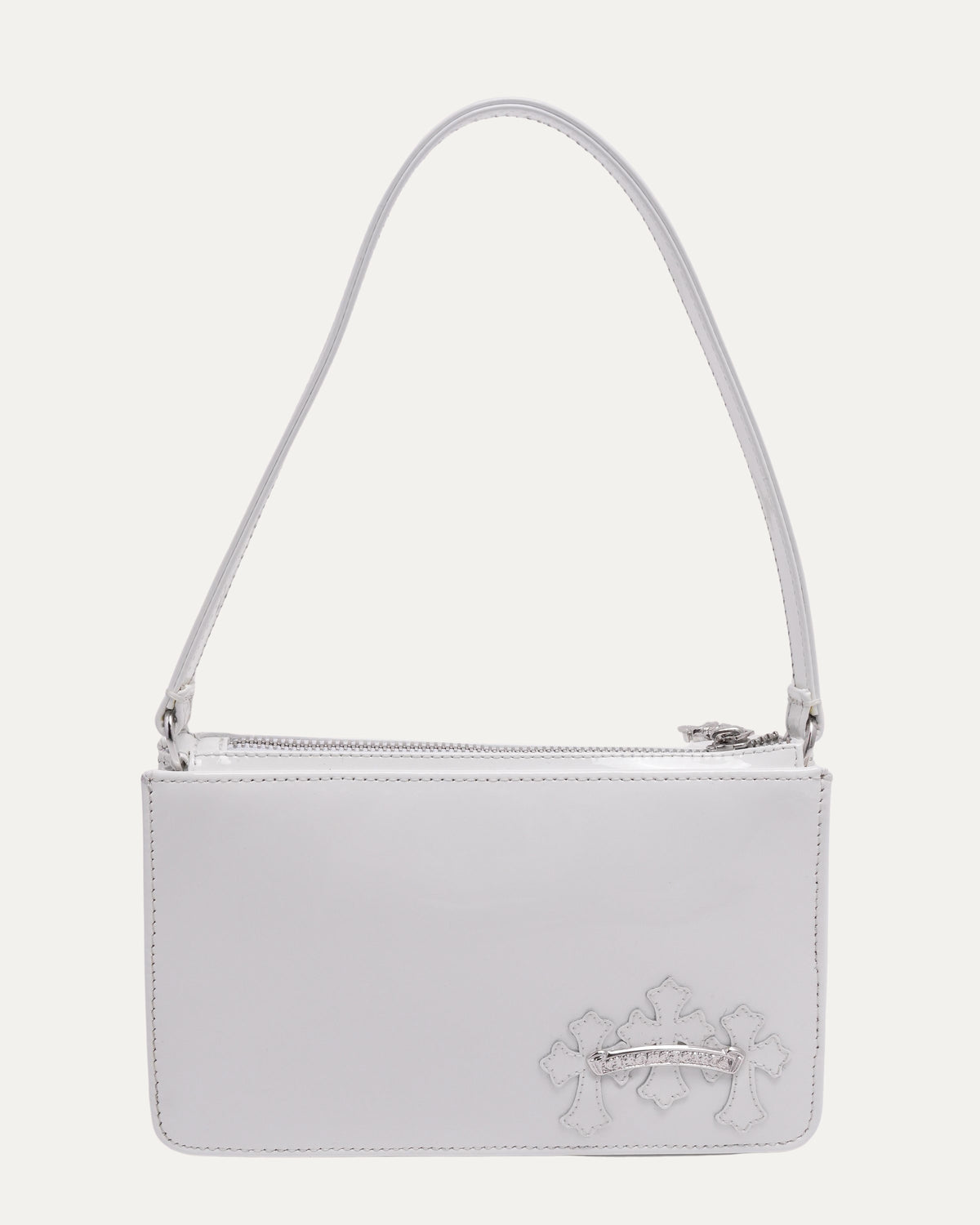Patent Leather Cemetery Cross Patch Night Bag