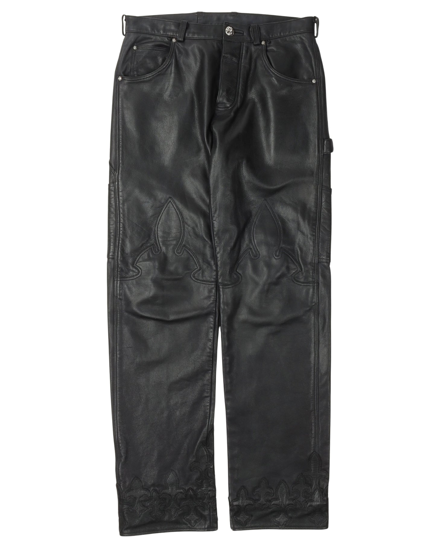 Custom Le Fleur Cross Patch Leather Pants