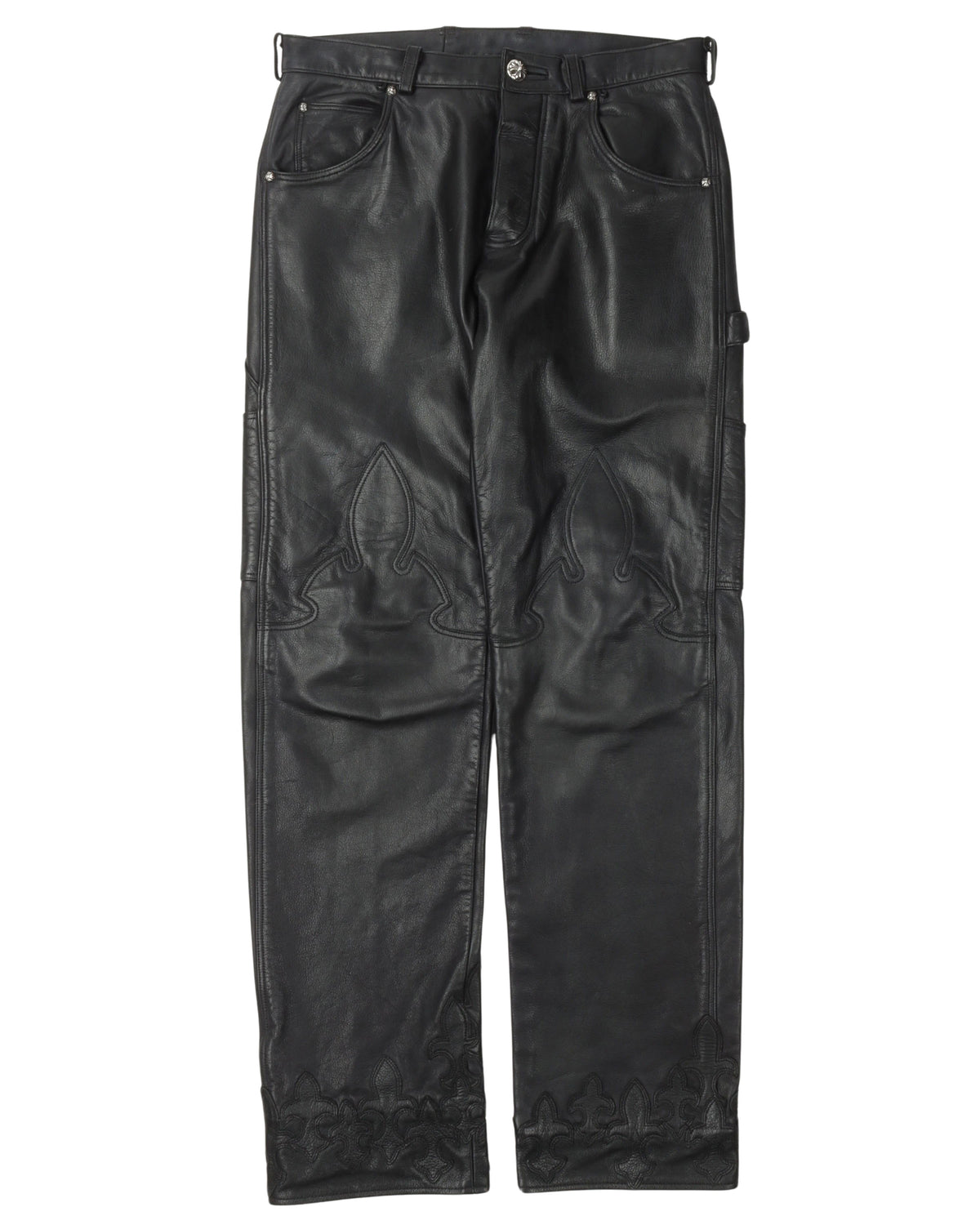 Custom Le Fleur Cross Patch Leather Pants