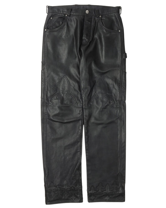 Custom Le Fleur Cross Patch Leather Pants