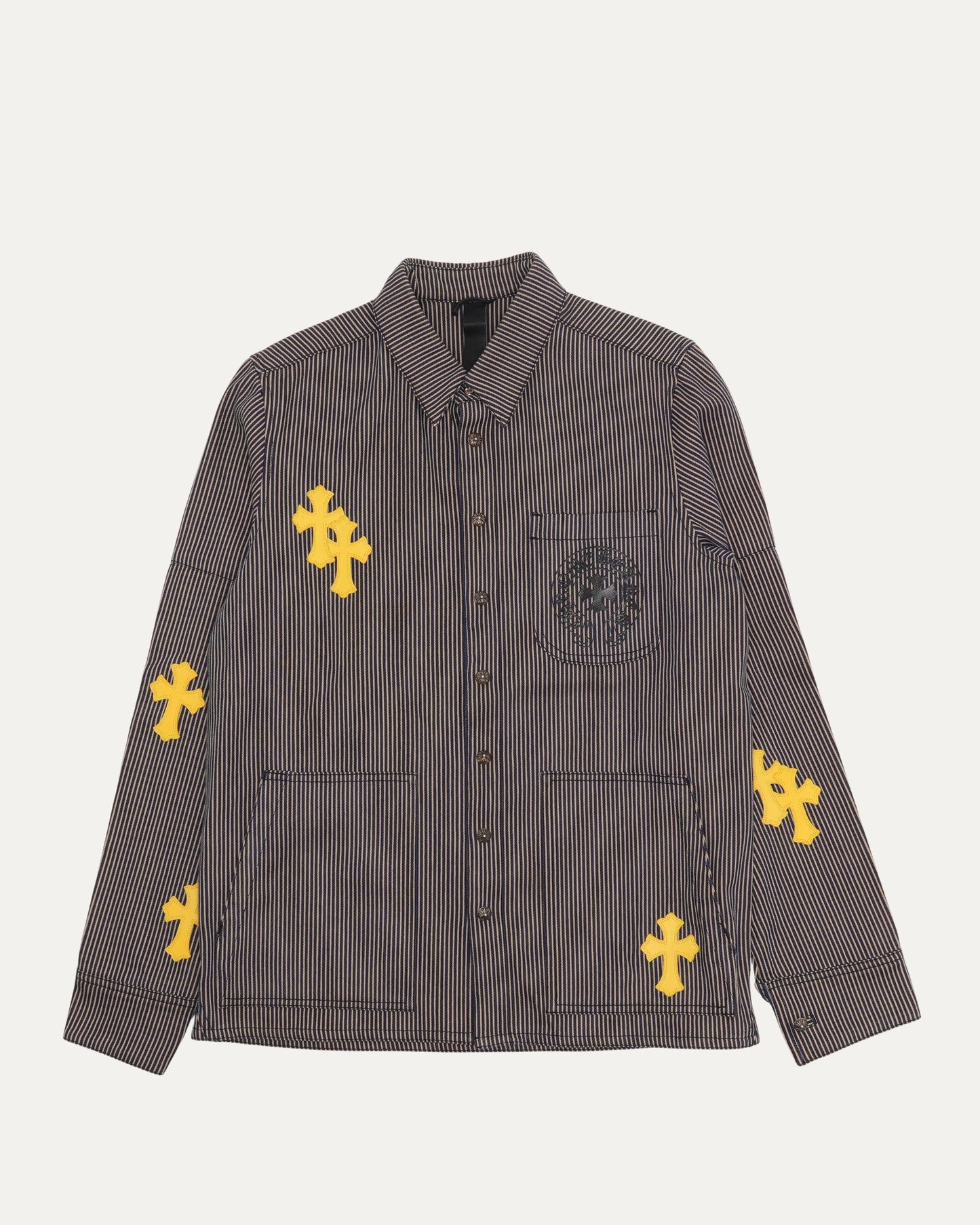 Hickory Stripe Cross Patch Chore Coat