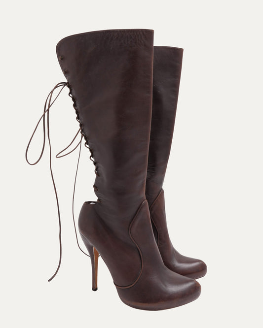 Vintage Corset-Back Boots