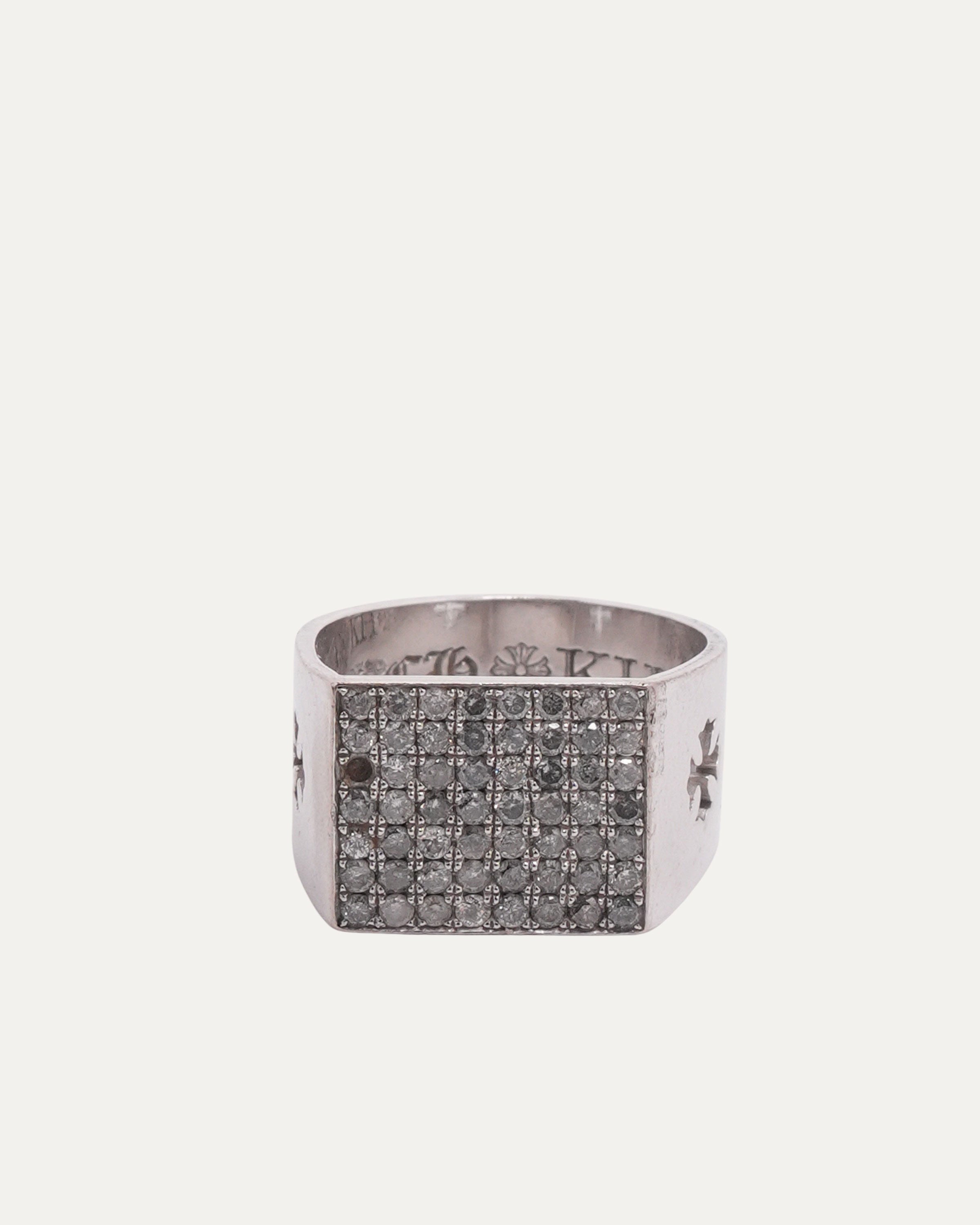 Chrome Hearts 18k White Gold Diamond Cigar Band Ring – Justin Reed