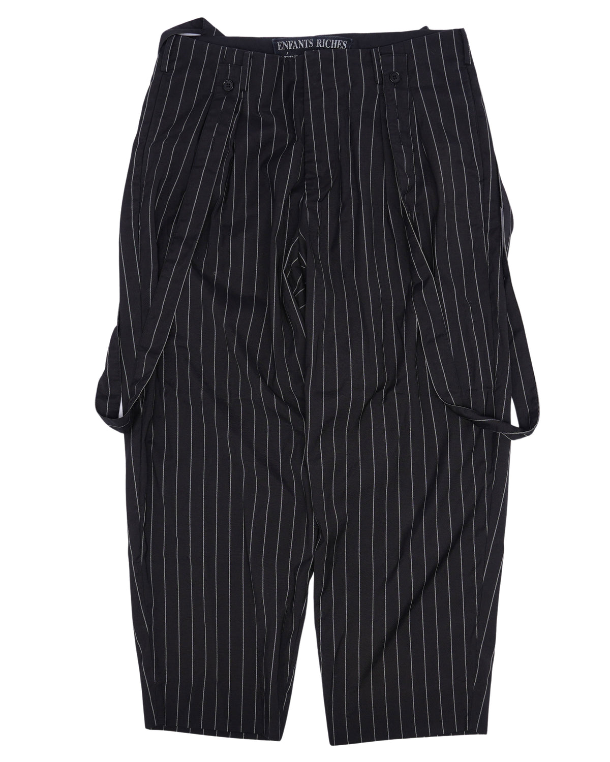 Pinstripe Wool Suspender Trousers