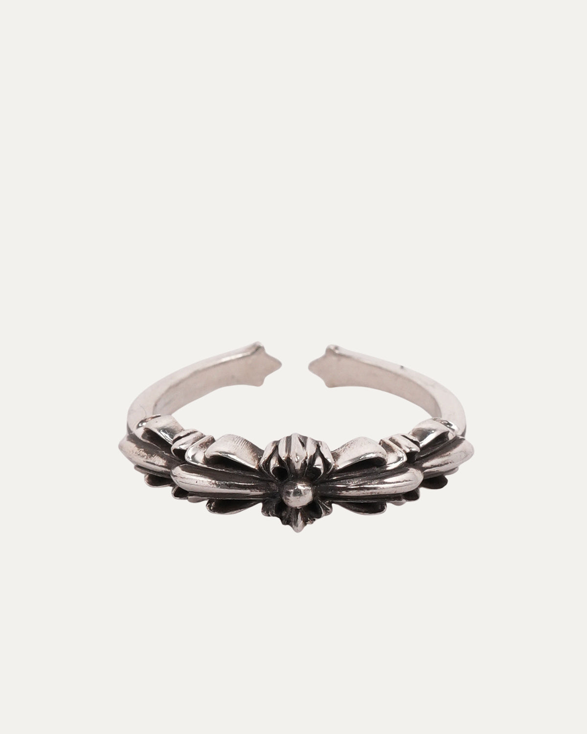 Mini Double Floral Cross Ring