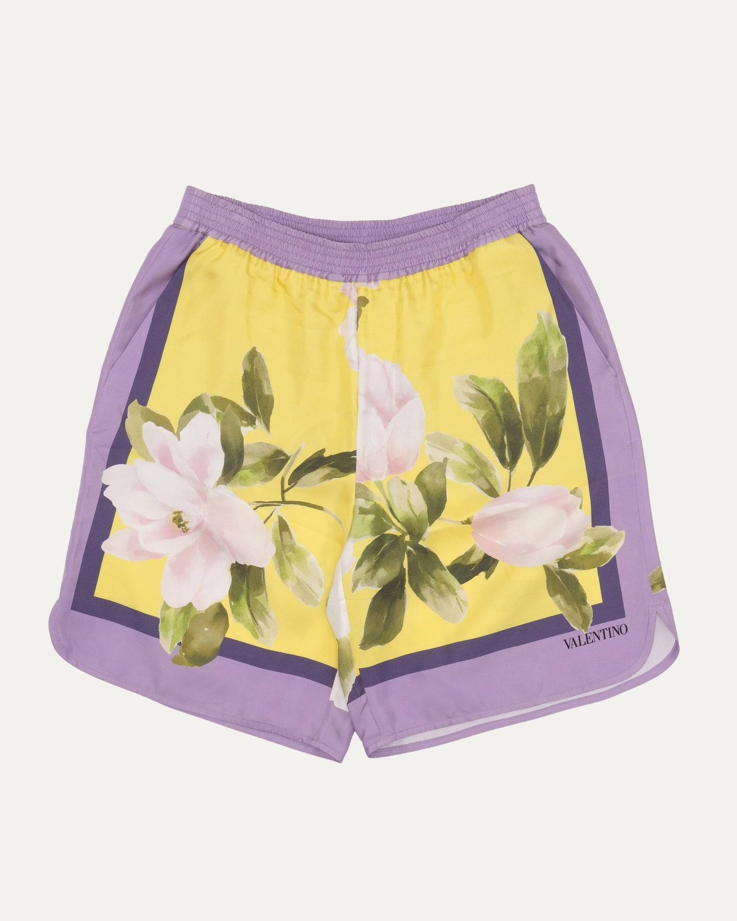 Silk Floral Print Shorts