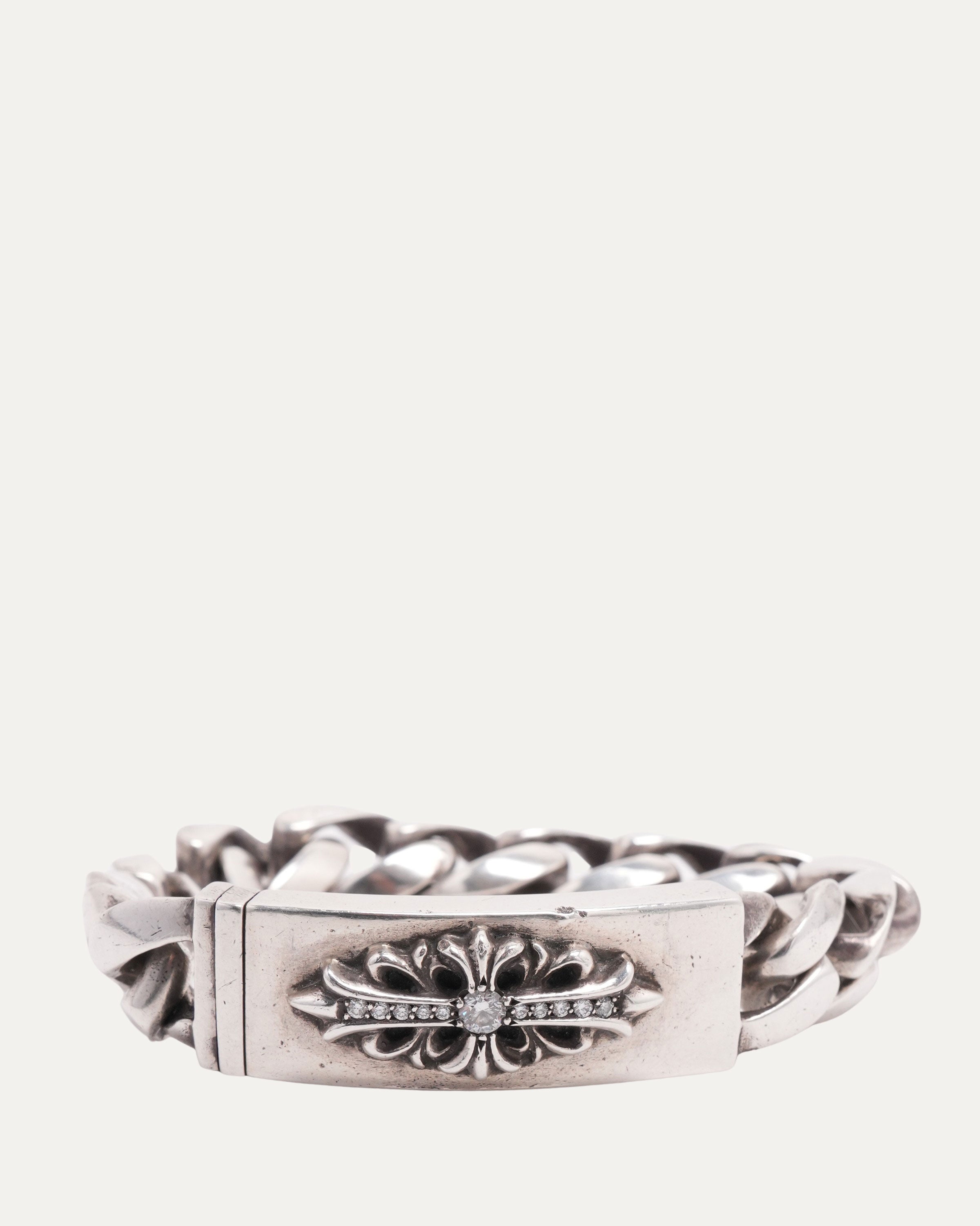 Chrome Hearts Diamond Floral Cross ID Bracelet – Justin Reed