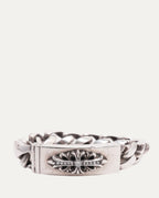 Diamond Floral Cross ID Bracelet