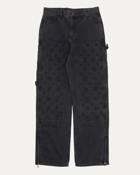 Embossed Monogram Double Knee Carpenter Pants