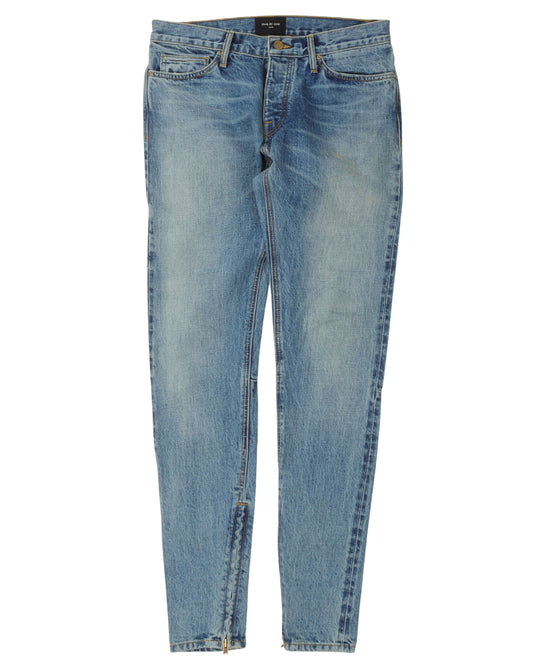 Zipper Skinny Jeans