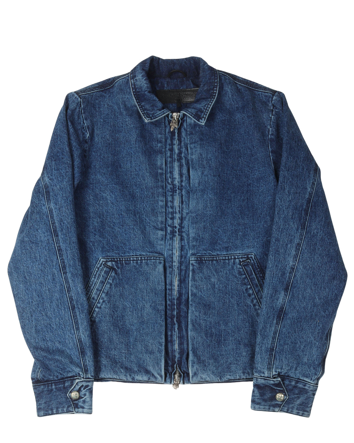 Cotton Lined Zip Up Denim Jacket