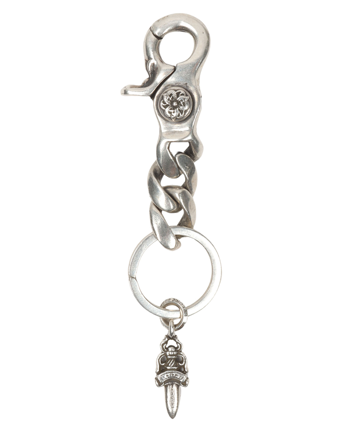 Chain Link Belt Loop Clip w/ Keyring and Dagger