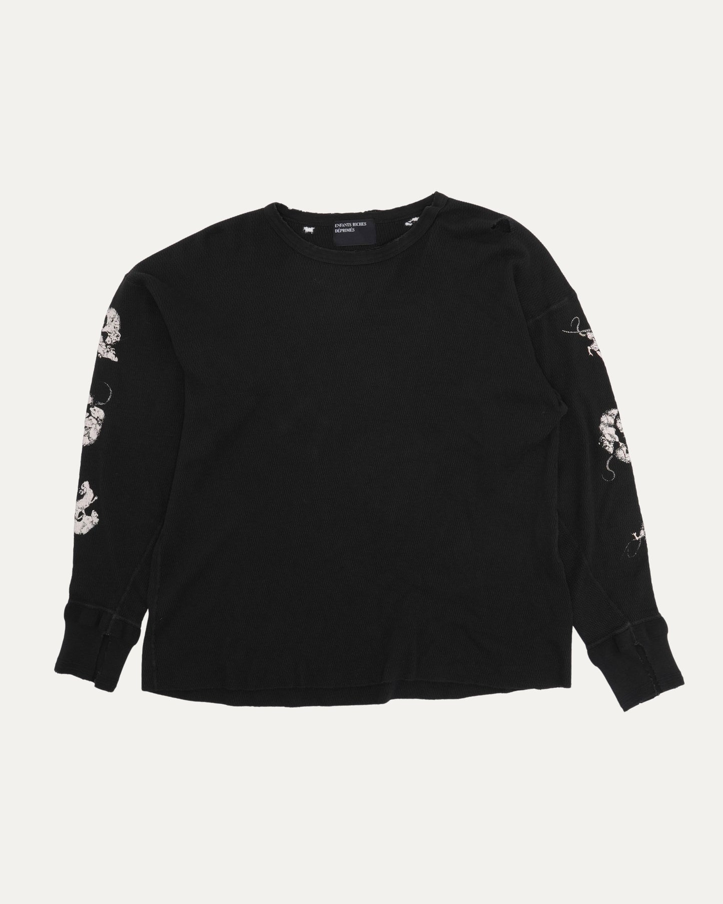 Distressed Long Sleeve Rat Thermal Shirt