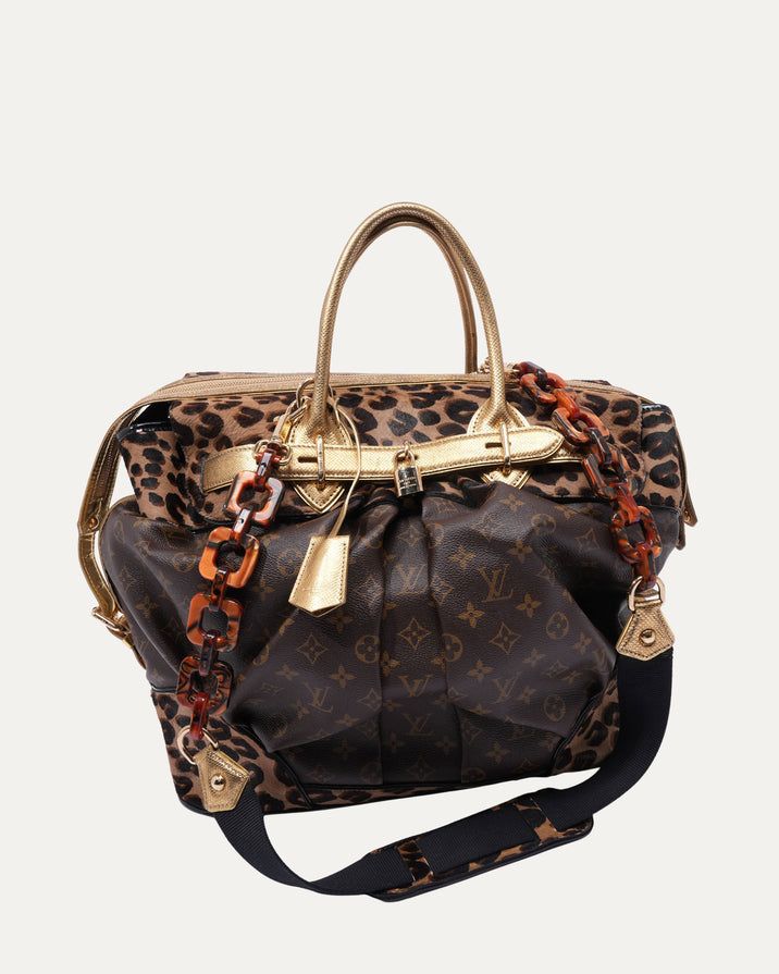 Monogram Leopard Steamer Travel Bag