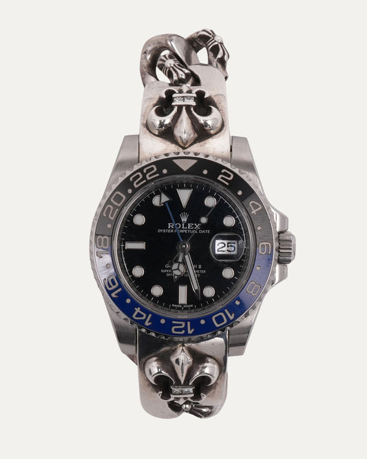 Diamond Fancy Link Fleur Rolex GMT Master II "Batgirl" 40mm Watch