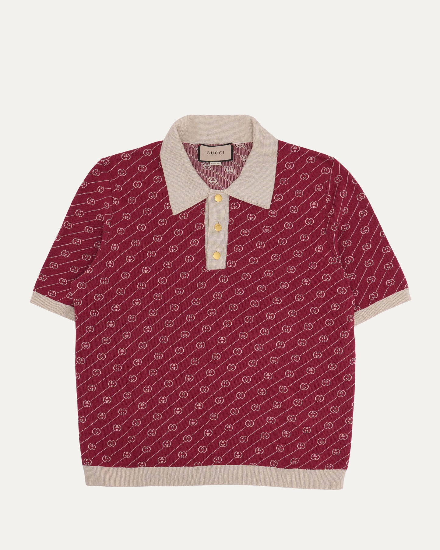 Silk Blend Monogram Knit Polo