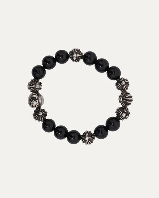 6mm Onyx Multi Charm Bead Bracelet