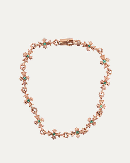 Gold Emerald Tiny E Bracelet