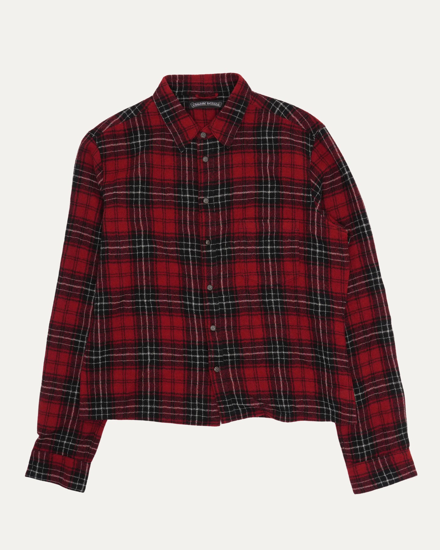 Virgin Wool Cross Patch Flannel Shirt