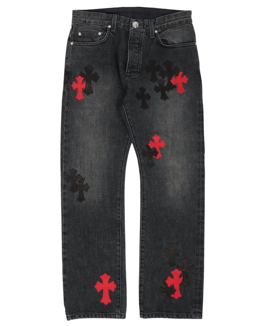 Multicolor Cross Patch Jeans
