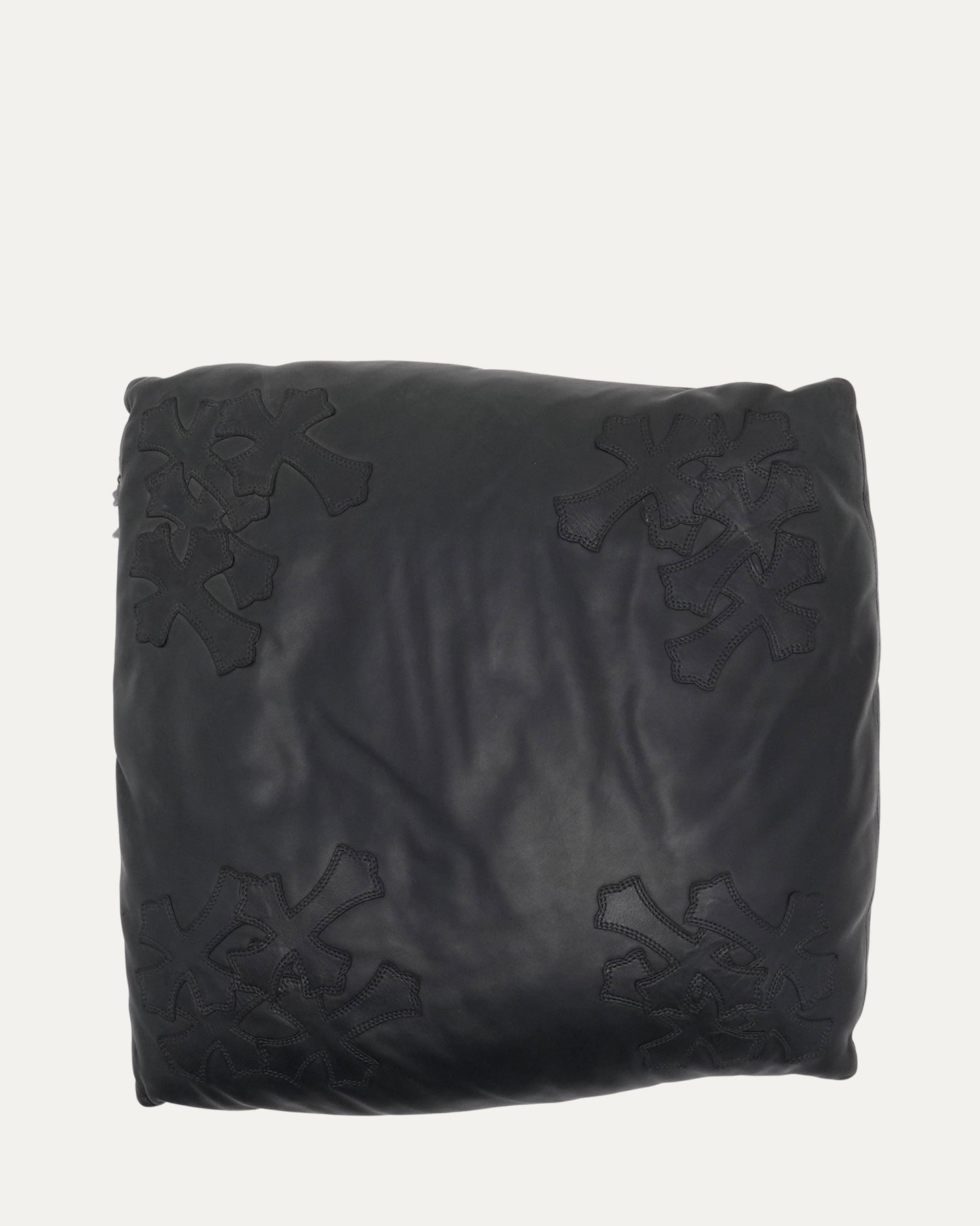 Cross Patch Leather Pillow