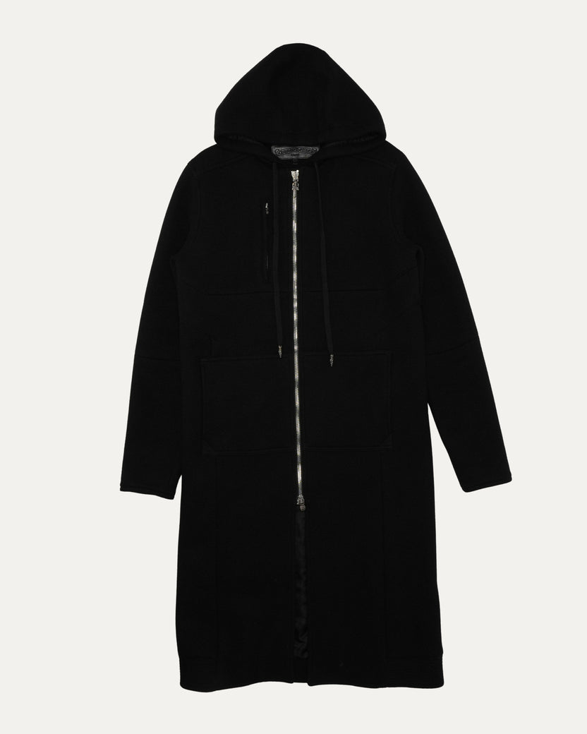 Wool Hooded Zip Up Coat