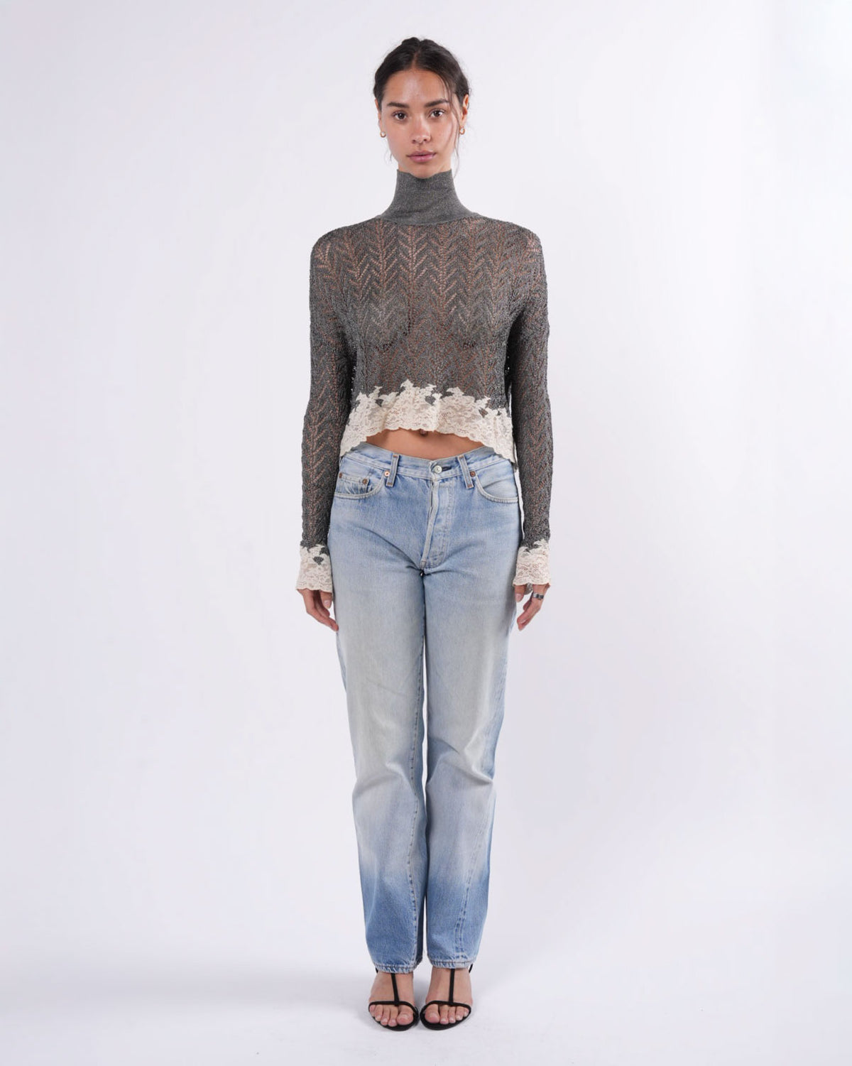 Galliano Era FW 1998 Silver Foiled Sweater