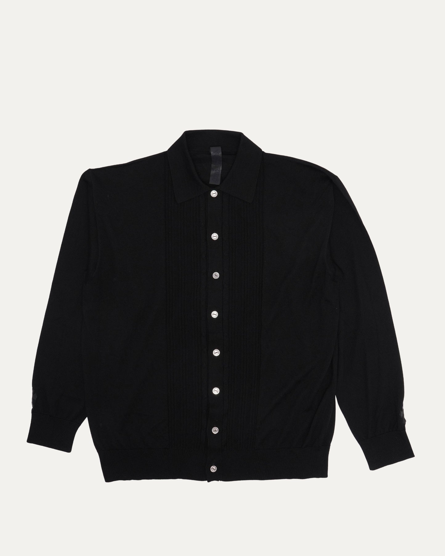 Silk Cashmere Blend Cross Patch Switchblade Cardigan Sweater