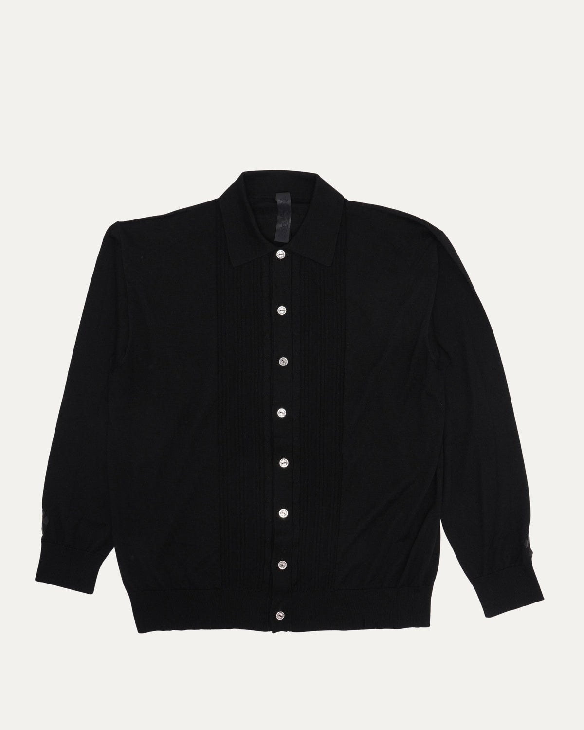 Silk Cashmere Blend Cross Patch Switchblade Cardigan Sweater