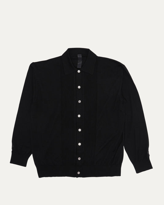 Silk Cashmere Blend Cross Patch Switchblade Cardigan Sweater