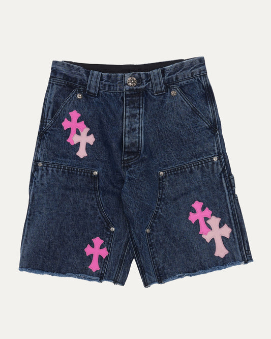 Turbo Diesel Cross Patch Double Knee Jean Shorts