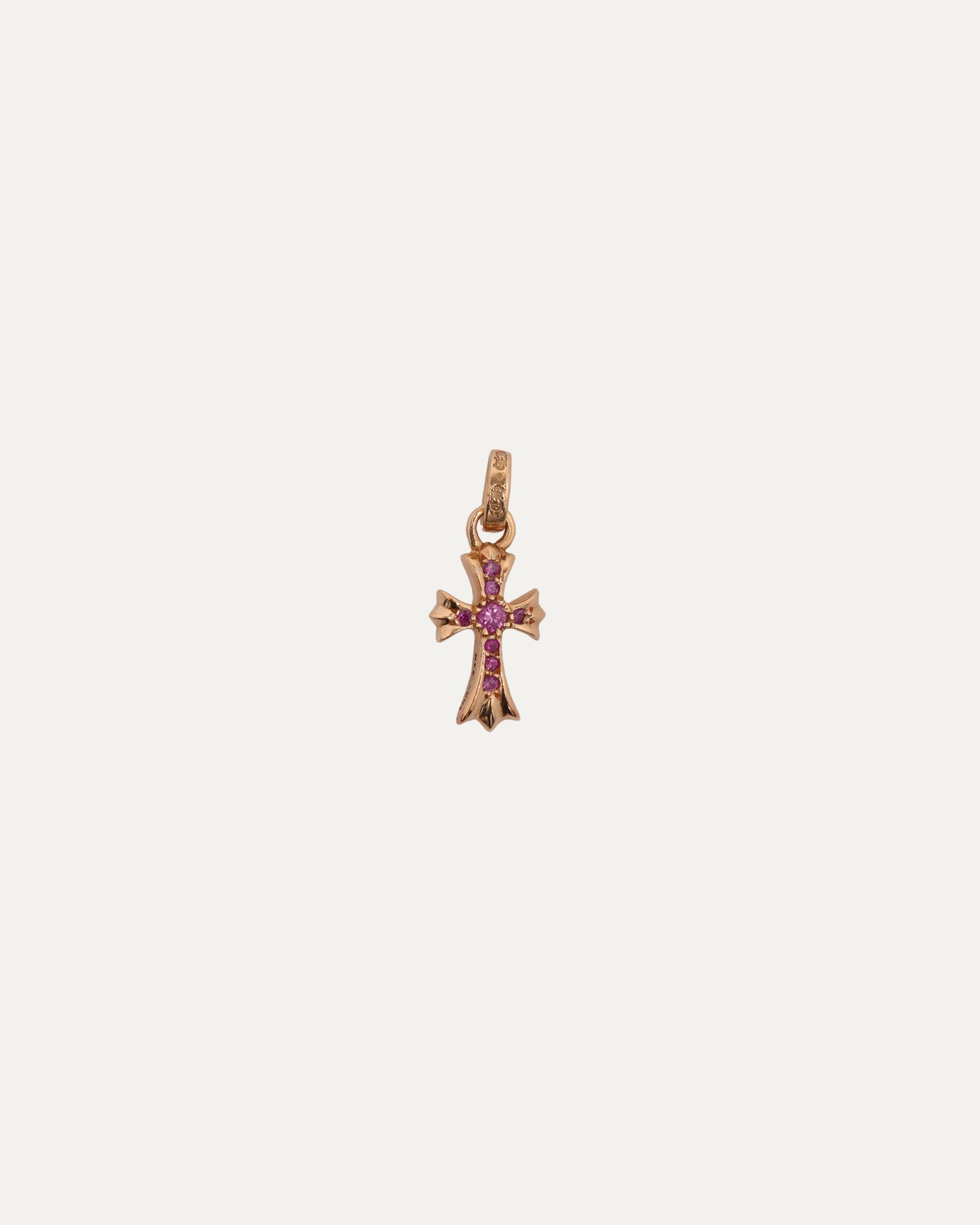 Gold Pink Sapphire Baby Fat Pendant