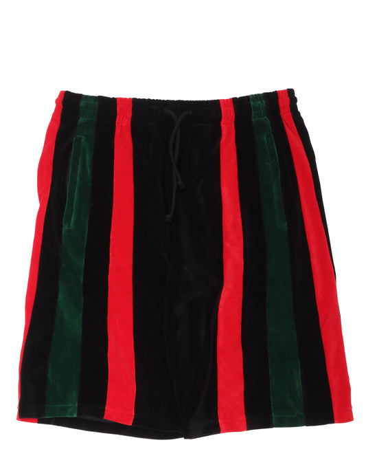 Velour Striped Shorts