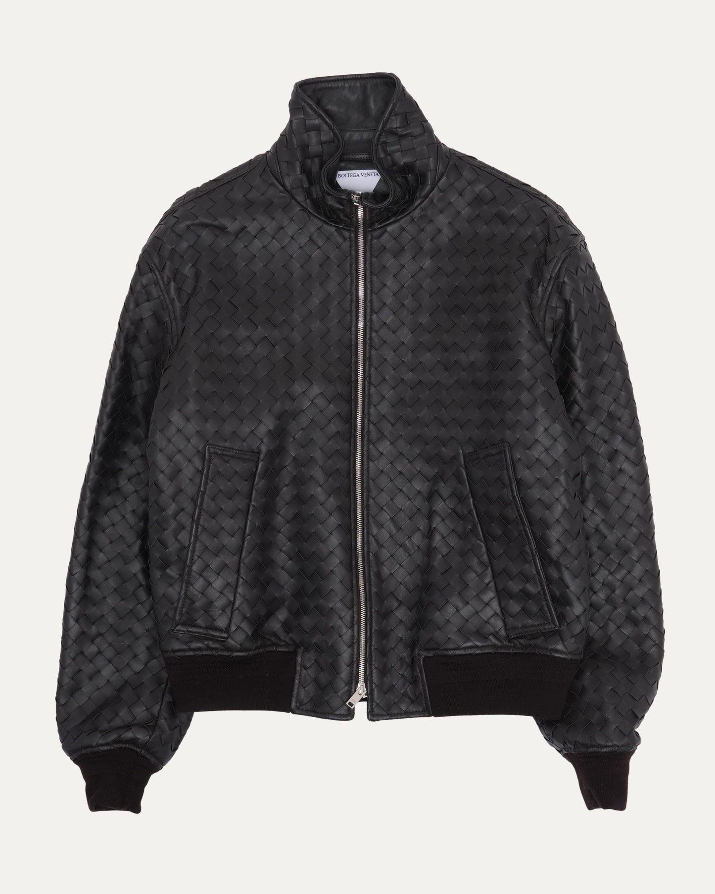 Intrecciato Leather Bomber Jacket