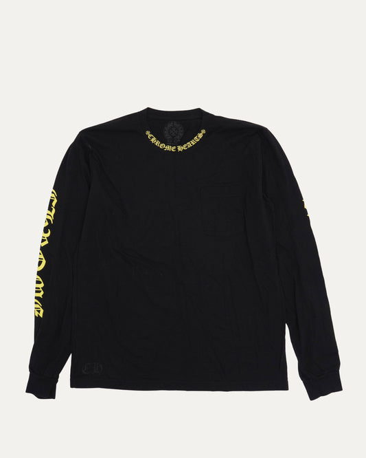 Neck Logo Long Sleeve Pocket T-Shirt