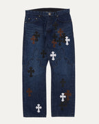Turbo Diesel Cross Patch Fleur Knee Jeans