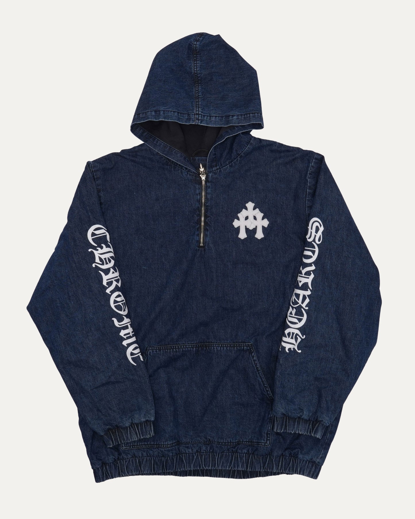 Ruckus Hooded Denim Cross Patch Jacket