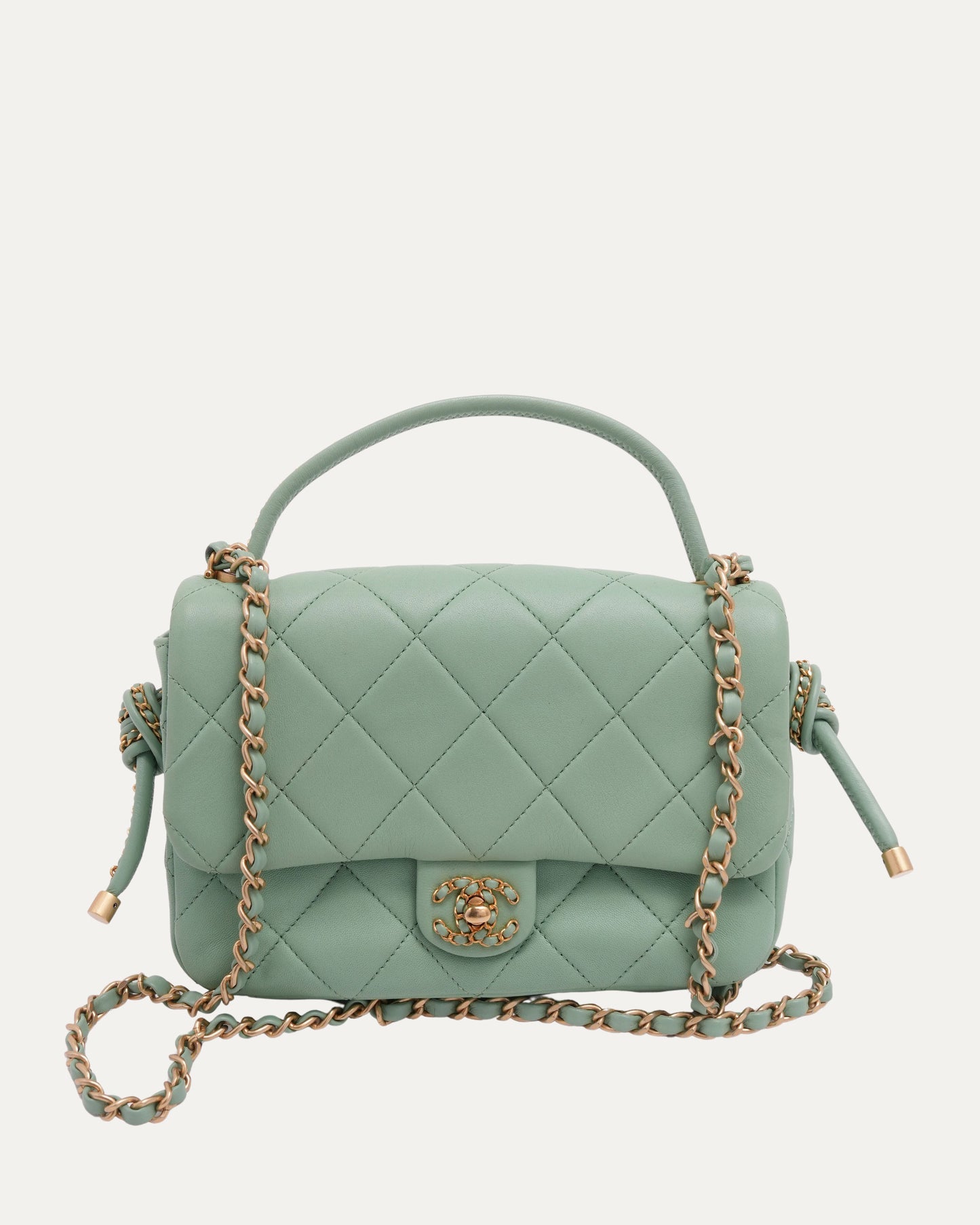 Quilted Side Tassel Flap Bag