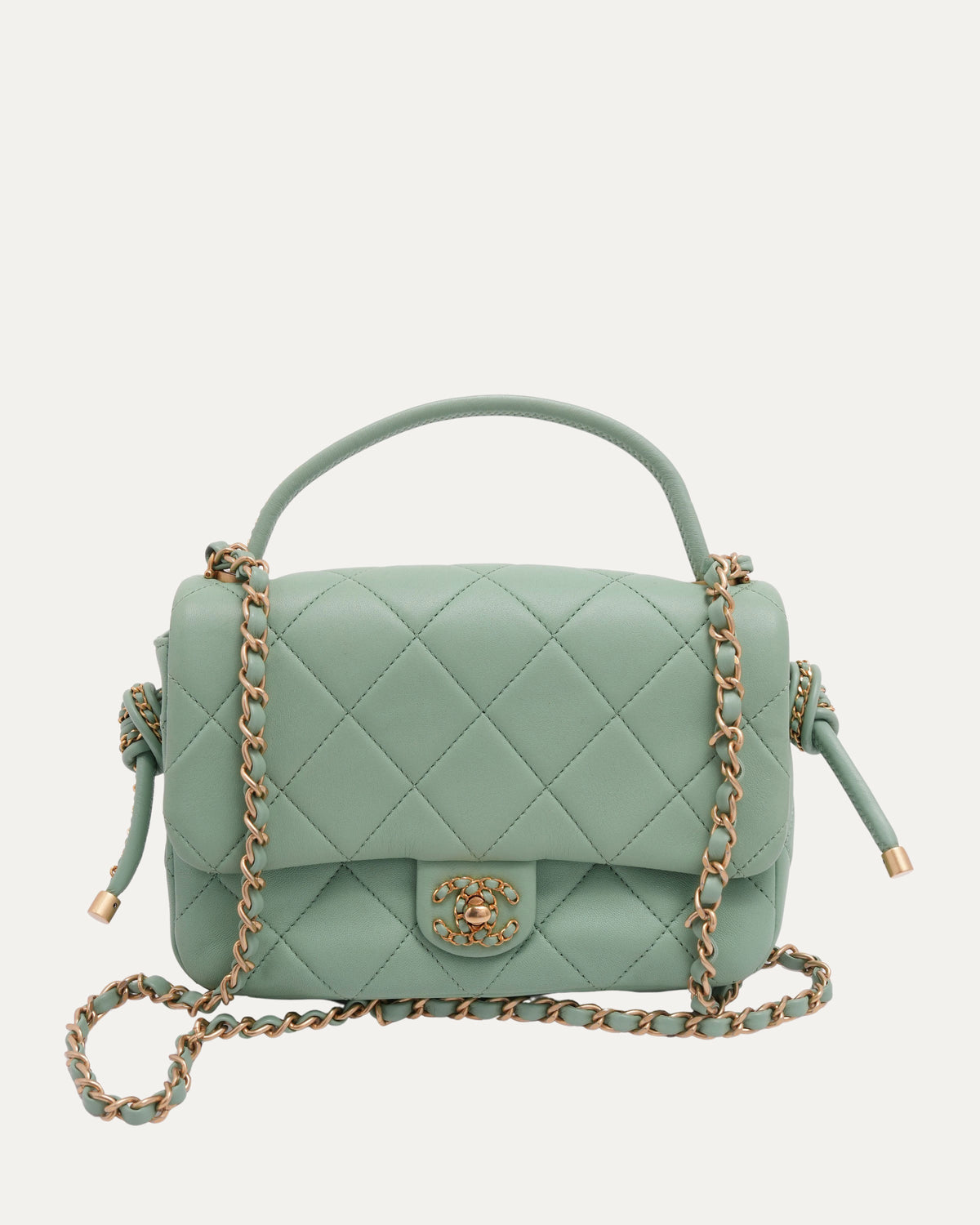 Quilted Side Tassel Flap Bag