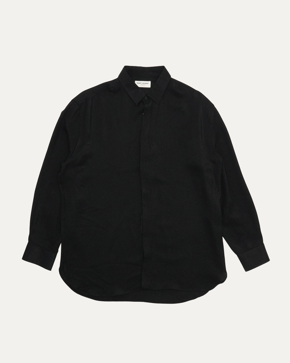 Hidden Placket Silk Blend Shirt