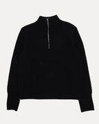 Cross Patch Knit Quarter Zip Sweater