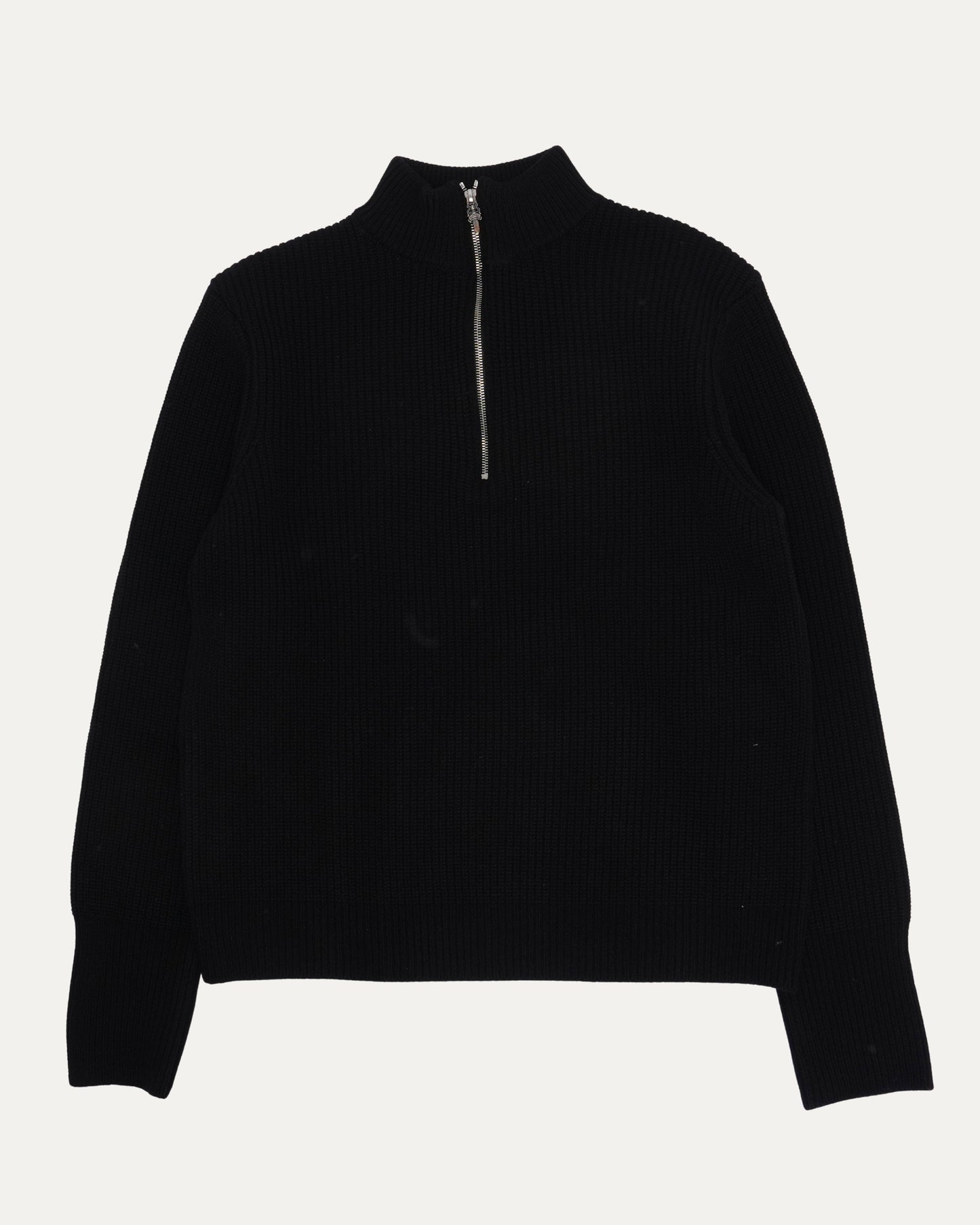Cross Patch Knit Quarter Zip Sweater