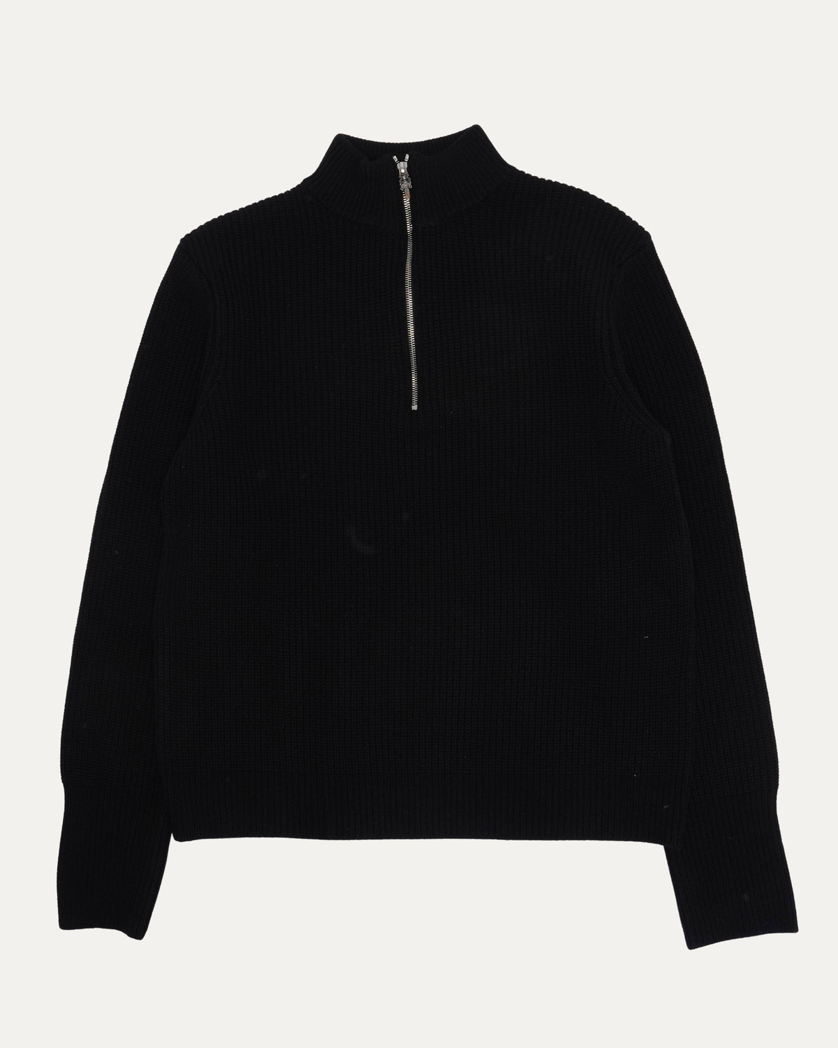 Cross Patch Knit Quarter Zip Sweater