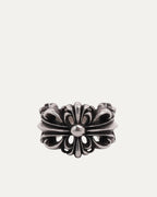Double Floral Cross Ring