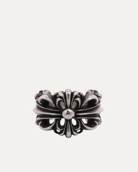Double Floral Cross Ring