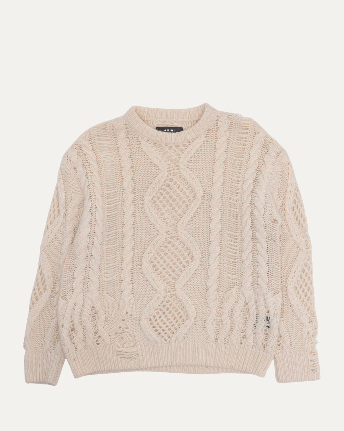 Distressed Cable Knit Sweater