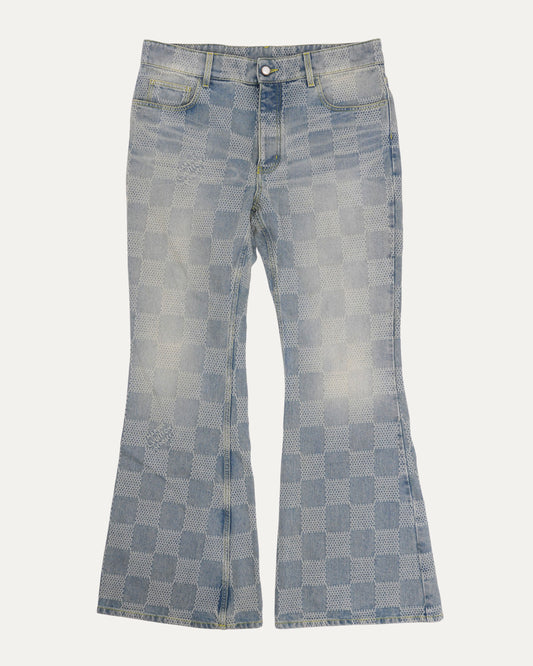 Damier Monogram Flared Jeans