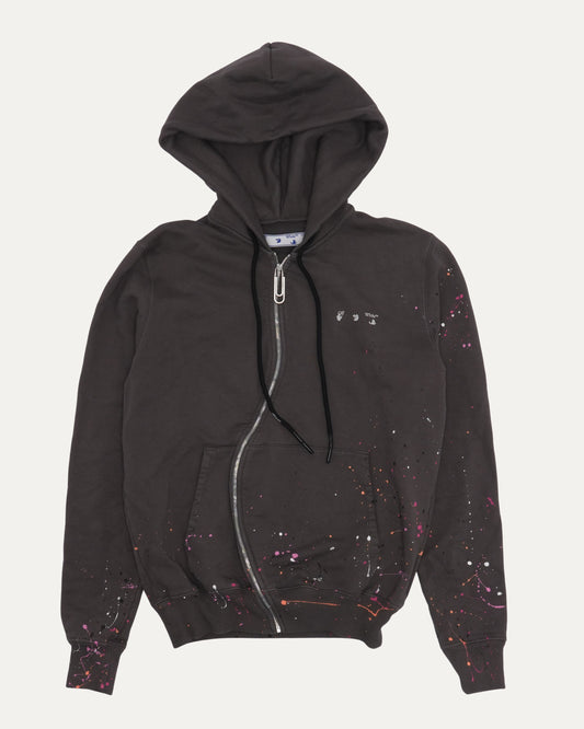 Paint Splatter Zip Up Hoodie