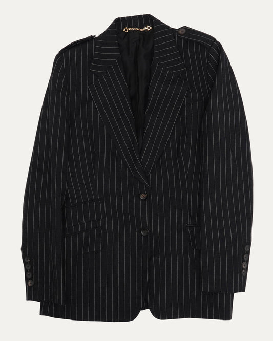 Pinstripe Epaulet Blazer